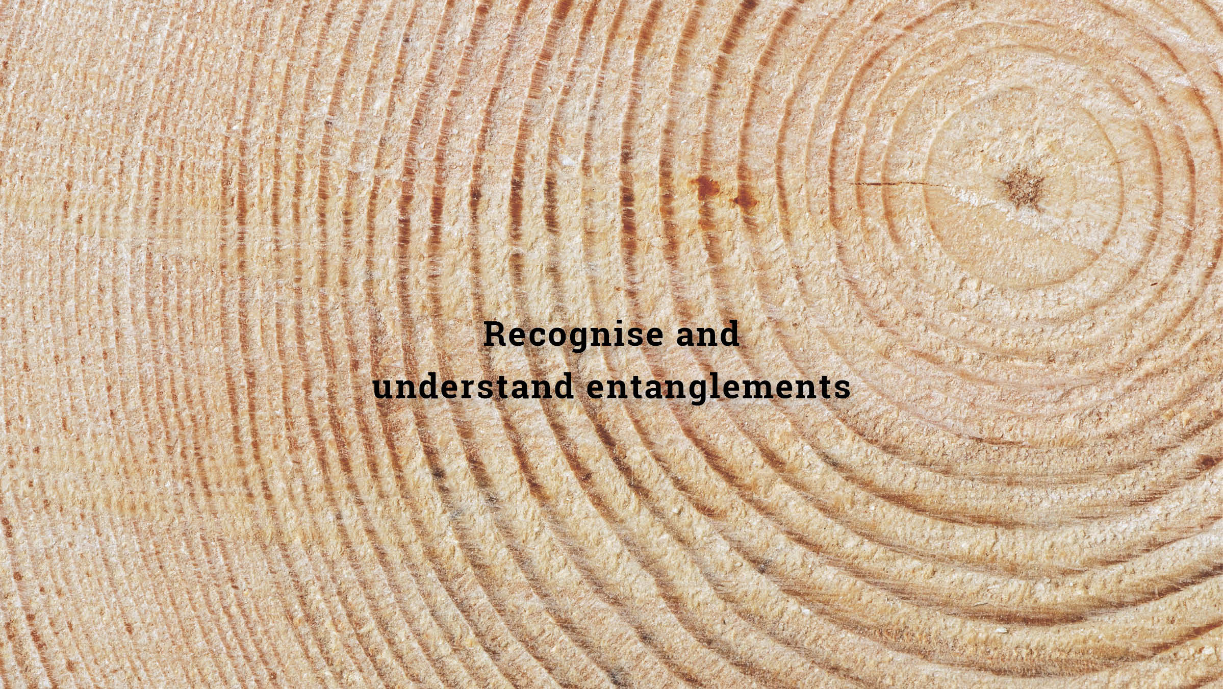 Recognise and understand entanglements